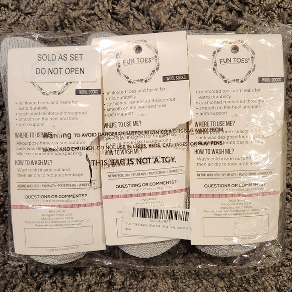 Fun Toes Quarter Cut Wool Socks - Picture 2 of 4